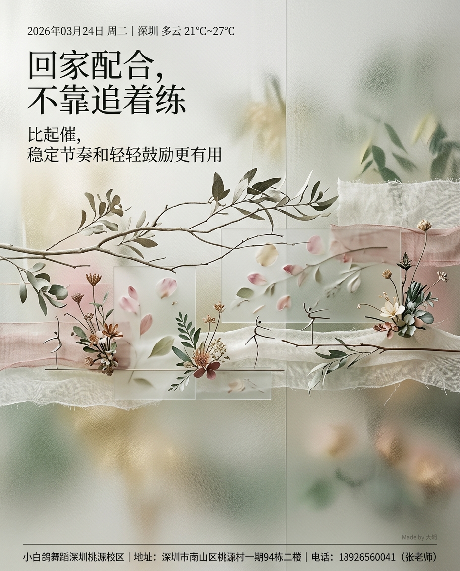 回家配合，不靠追着练